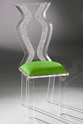 Muniz Monaco Acrylic Side Chair; Lime Microfibre