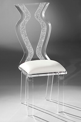 Muniz Monaco Acrylic Side Chair; White Vinyl