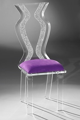 Muniz Monaco Acrylic Side Chair; Violet Microfibre