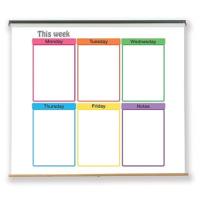 Flipside Products Pull Down Calender Whiteboard 48 x 63