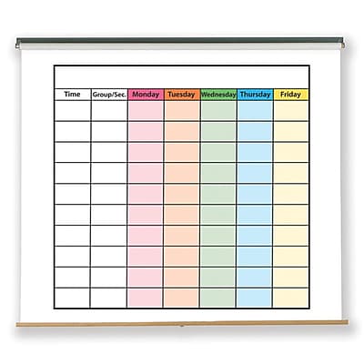 Flipside Products Pull Down Schedule Whiteboard 48 x 63