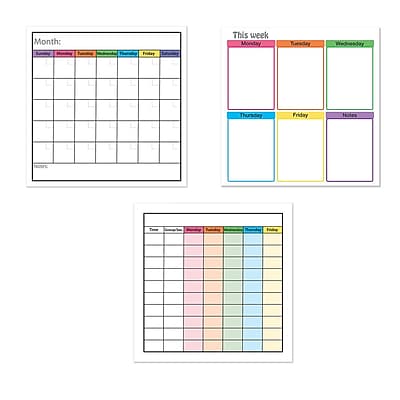 Flipside Products 3 Piece Static Cling Classroom Management Combo Whiteboard 24 x 24