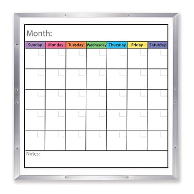 Flipside Products Framed Monthly Calendar Whiteboard 48 x 48