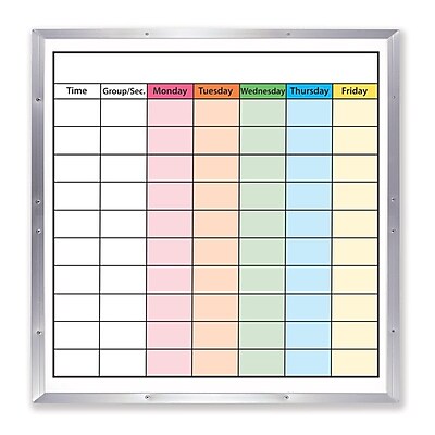Flipside Products Framed Schedule Whiteboard 48 x 48