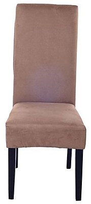 HomCom Parsons Chair; Faux Suede Brown