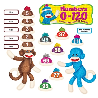 Trend Enterprises Bulletin Board Set Sock Monkeys Numbers 0 120
