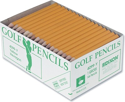 Dixon® 3 1/2in. Pre-sharpened Golf Pencils, #2 Soft, 144/Box