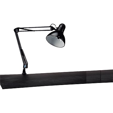 Tensor® Black Swing-Arm Incandescent/CFL Clamp Lamp