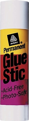 Avery Permanent Glue Stics Clear Regular Size .26 oz.