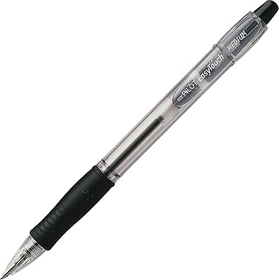 Pilot EasyTouch Retractable Ball Point Pens Medium Point 1.0 mm Black Ink Clear Barrel Each