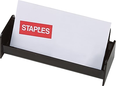 Staples Black Plastic Business Card Holder 211797 CC