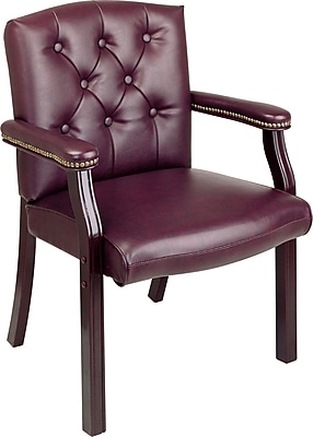 Office Star Burgundy Traditional Guest Chair Closed Back