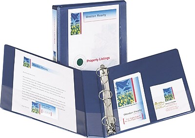 Avery Design Edge 1 Inch 3 Ring View Binder Metallic Blue 68080