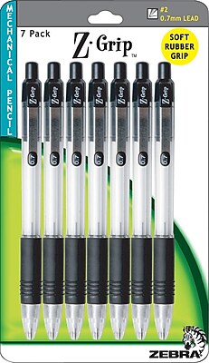 Zebra Z Grip 0.7 mm Clear Mechanical Pencils 7 Pack