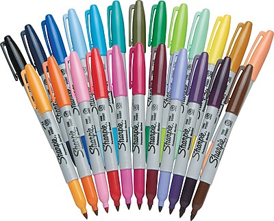 Sharpie® Fine Point Permanent Markers, Assorted Colors, 24/Pack