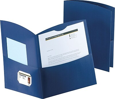 Duo-Tang Contour™ Two Pocket Portfolios, Dark Blue, 25/Box