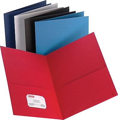 Staples® 2-Pocket Folders, Leather-like Texture