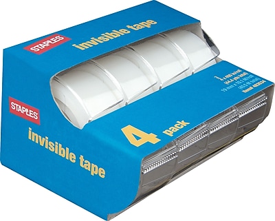 Staples Invisible Tape Caddies 3 4 x 11.1 yds 4 Pack 52384 P4D