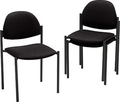 Global Comet Armless Stacking Chair, Black Fabric | Staples®