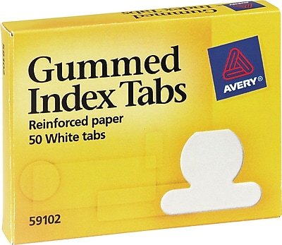 Avery Gummed Index Tabs White Round Tabs