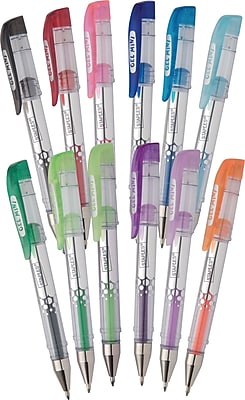 Staples MINI Gel Stick Pens Medium Assorted Dozen