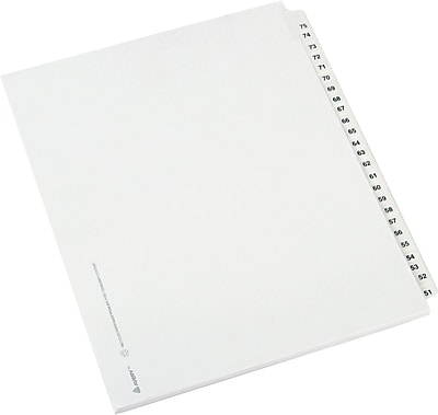 Avery Side Tab Index Divider Exhibit 51 75 White