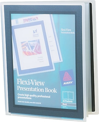 Avery Flexi View Presentation Book 47690 Black 24 Page Book