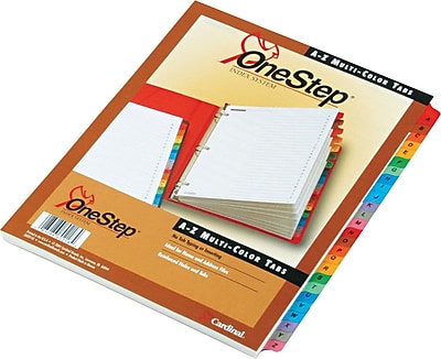 Cardinal OneStep Printable Table of Contents and Dividers A Z 26 Tab Multicolor 1 St