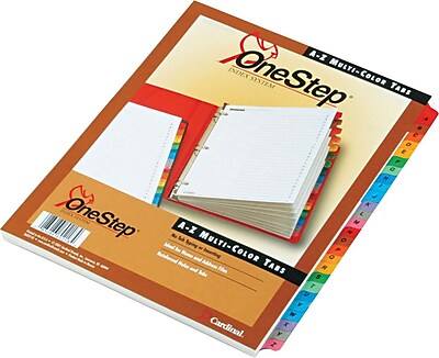 Cardinal OneStep Printable Table of Contents and Dividers A Z 26 Tab Multicolor 1 St