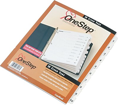 Cardinal OneStep Index System Numbered 1 10 Tab White 8 1 2 x 11