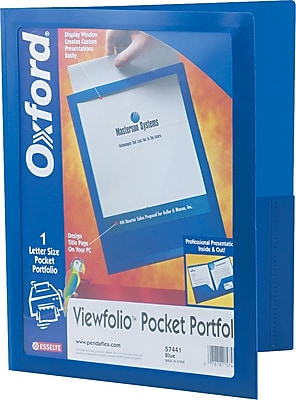 Oxford Oxford Poly Viewfolio Portfolio Blue 9 1 2 x 11 5 8 Each