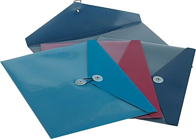 Pendaflex ViewFront Poly Envelope with Pocket Assorted Colors 9 1 2 x 12 1 2 4 Pk