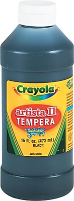 Crayola® Artista II Washable Tempera Paint, Black, 16 oz | Staples®