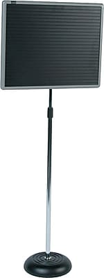 Quartet Adjustable Single Pedestal Letter Boards Magnetic Gray Aluminum Frame 20 W x 16 H