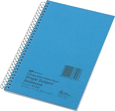 Rediform Wirebound 1 Subject Notebook College Margin Ruled 7 3 4 x 5 80 Sheets Book