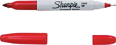 Sharpie Twin Tip Permanent Marker Fine Point and Ultra Fine Point Red 32002