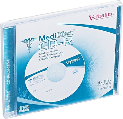 Verbatim Write Once CD Scuff Resistant 52X Speed 700MB 80 Minute 1 Pk