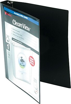 Wilson Jones Flex Poly View Binder Black 220 Sheet Capacity 1 Ring Diameter