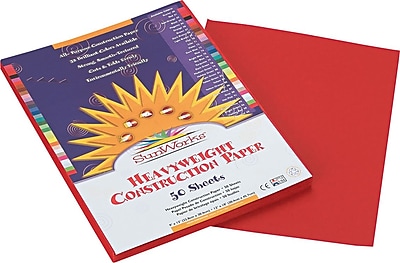 Pacon SunWorks Construction Paper 58 lbs. Red 9 x 12 50 Sheets Pk