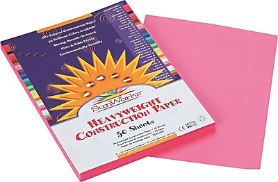 Pacon SunWorks Construction Paper 58 lbs. Pink 9 x 12 50 Sheets Pk