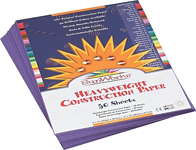 Pacon SunWorks Construction Paper 58 lbs. Violet 9 x 12 50 Sheets Pk