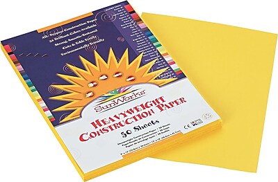 Pacon SunWorks Construction Paper 58 lbs. Yellow 9 x 12 50 Sheets Pk