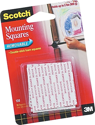 Scotch Removable Mounting Squares Tape 16 Pack