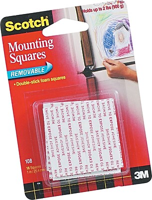 Scotch Removable Mounting Squares Tape 16 Pack