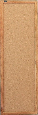 Quartet Cork Bulletin Board Oak Finish Frame 3 W x 1 H