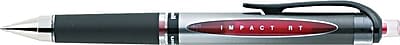 Sanford Uni ball Gel 207 Impact Retractable Pens Medium Point 1.0 mm Red Ink Silver Barrel