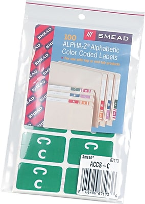 Color Coded Label C Dark Green 100 Labels Per Pack