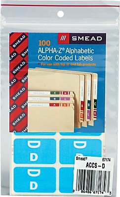 Color Coded Label D Light Blue 100 Labels Per Pack