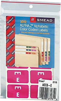 Color Coded Label E Purple 100 Labels Per Pack