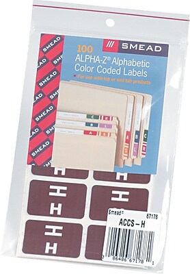 Color Coded Label H Dark Brown 100 Labels Per Pack